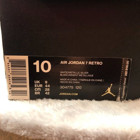 NIKE AIR JORDAN 7 RETRO \'PURE MONEY Size 10 Worn Once Box Included 304775 120 main image 11